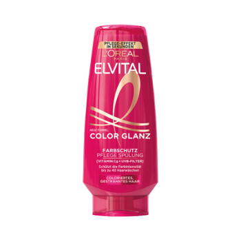 Elvital Color ­Glanz Farbschutz Pflege ­Spuelung, fuer coloriertes gestraehntes Haar, 200ml